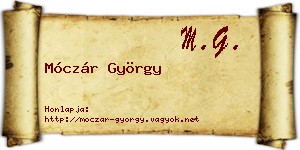 Móczár György névjegykártya